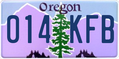 OR license plate 014KFB