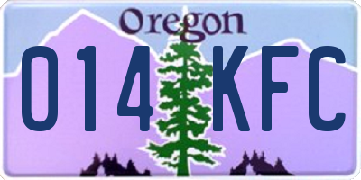 OR license plate 014KFC