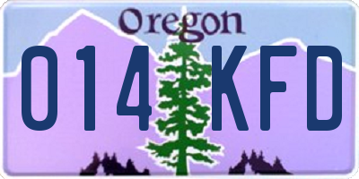 OR license plate 014KFD