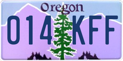 OR license plate 014KFF