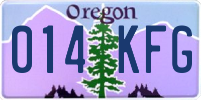 OR license plate 014KFG