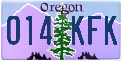 OR license plate 014KFK