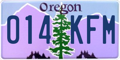 OR license plate 014KFM
