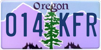 OR license plate 014KFR