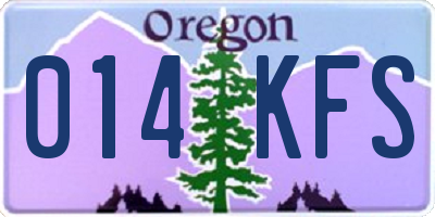 OR license plate 014KFS