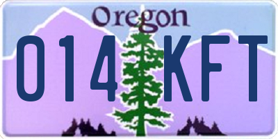 OR license plate 014KFT
