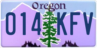 OR license plate 014KFV