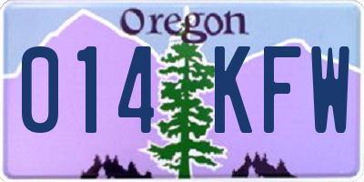 OR license plate 014KFW