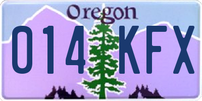 OR license plate 014KFX