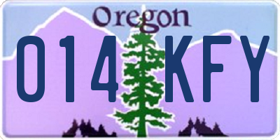 OR license plate 014KFY