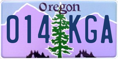 OR license plate 014KGA