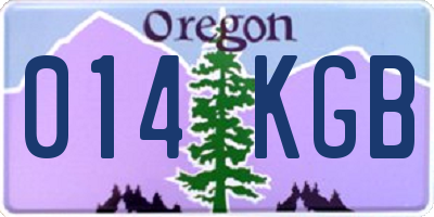 OR license plate 014KGB