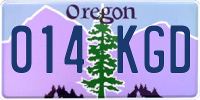 OR license plate 014KGD