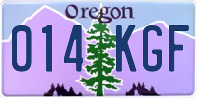 OR license plate 014KGF