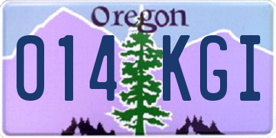 OR license plate 014KGI