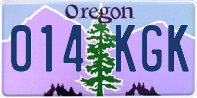 OR license plate 014KGK