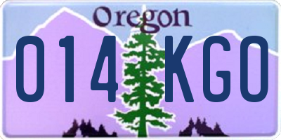 OR license plate 014KGO