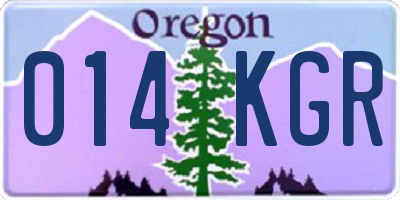 OR license plate 014KGR
