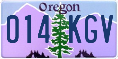 OR license plate 014KGV