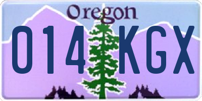 OR license plate 014KGX