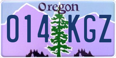 OR license plate 014KGZ