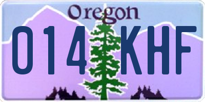 OR license plate 014KHF