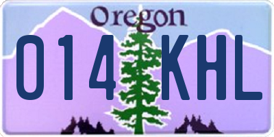 OR license plate 014KHL