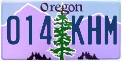OR license plate 014KHM