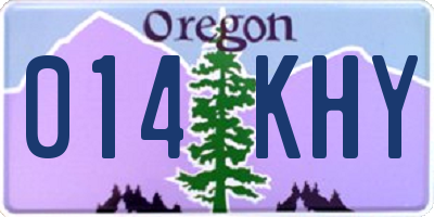 OR license plate 014KHY