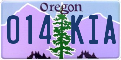 OR license plate 014KIA