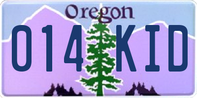 OR license plate 014KID