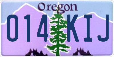OR license plate 014KIJ