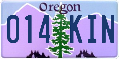 OR license plate 014KIN