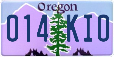 OR license plate 014KIO