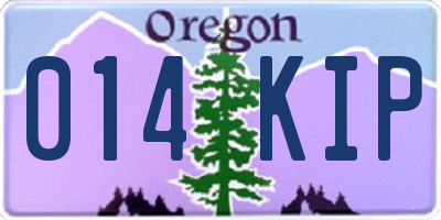 OR license plate 014KIP