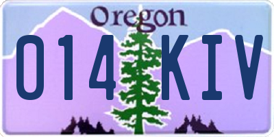 OR license plate 014KIV