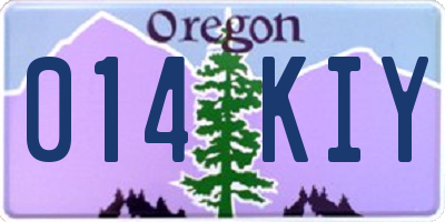 OR license plate 014KIY