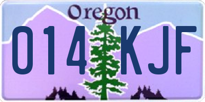 OR license plate 014KJF