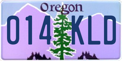 OR license plate 014KLD