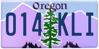 OR license plate 014KLI