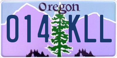 OR license plate 014KLL