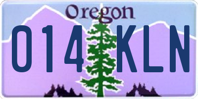 OR license plate 014KLN
