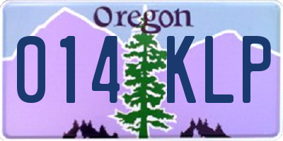 OR license plate 014KLP