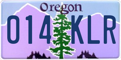 OR license plate 014KLR