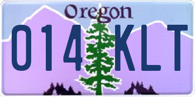 OR license plate 014KLT