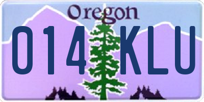 OR license plate 014KLU