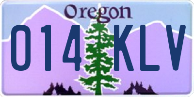 OR license plate 014KLV