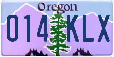 OR license plate 014KLX