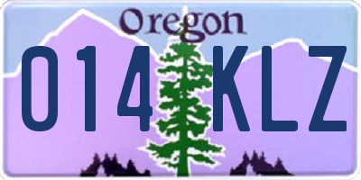 OR license plate 014KLZ