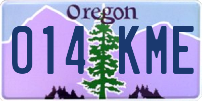 OR license plate 014KME